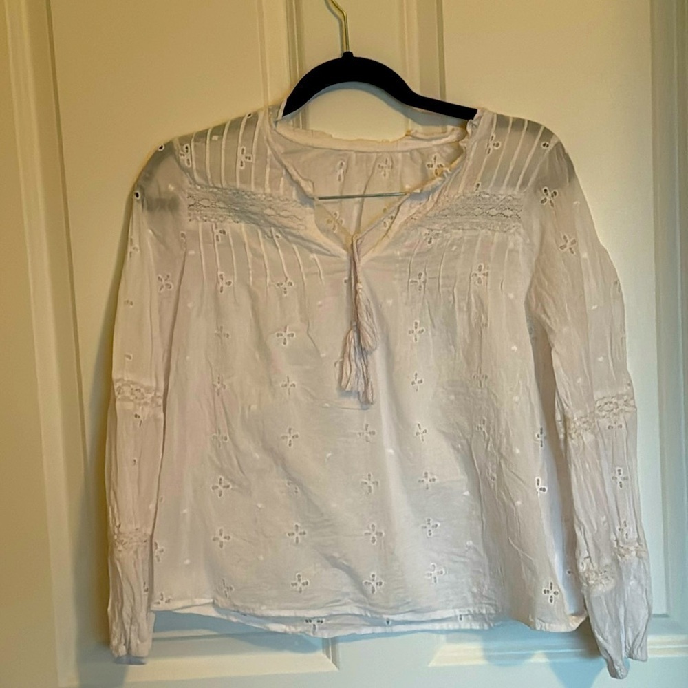 Medium white tunic, BoHo style
